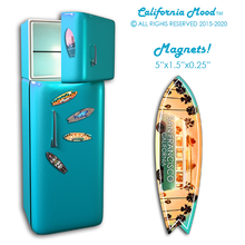 Load image into Gallery viewer, SAN FRANCISCO, WOOD SURFBOARD WALL HANGINGS, MAGNETS AND KEY-CHAINS PRICED FROM: