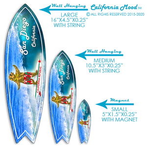 SAN DIEGO, WOOD SURFBOARD WALL HANGINGS, MAGNETS AND KEY-CHAINS PRICED FROM: