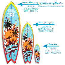 Load image into Gallery viewer, SAN DIEGO, WOOD SURFBOARD WALL HANGINGS, MAGNETS AND KEY-CHAINS PRICED FROM: