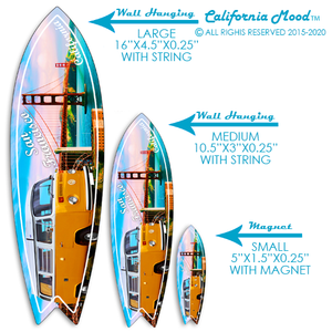 SAN FRANCISCO, WOOD SURFBOARD WALL HANGINGS, MAGNETS AND KEY-CHAINS PRICED FROM: