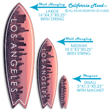 Load image into Gallery viewer, LOS ANGELES, WOOD SURFBOARD WALL HANGINGS, MAGNETS AND KEY-CHAINS PRICED FROM: