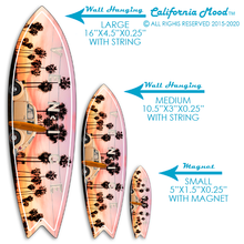 Load image into Gallery viewer, VENICE BEACH, WOOD SURFBOARD WALL HANGINGS, MAGNETS AND KEY-CHAINS PRICED FROM: