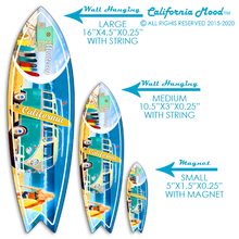 Load image into Gallery viewer, MONTEREY, WOOD SURFBOARD WALL HANGINGS, MAGNETS AND KEY-CHAINS PRICED FROM: