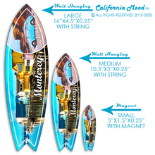Load image into Gallery viewer, MONTEREY, WOOD SURFBOARD WALL HANGINGS, MAGNETS AND KEY-CHAINS PRICED FROM: