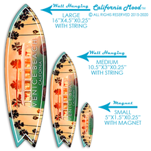 Load image into Gallery viewer, VENICE BEACH, WOOD SURFBOARD WALL HANGINGS, MAGNETS AND KEY-CHAINS PRICED FROM:
