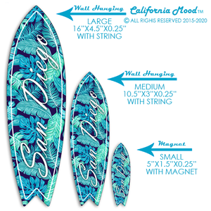 SAN DIEGO, WOOD SURFBOARD WALL HANGINGS, MAGNETS AND KEY-CHAINS PRICED FROM: