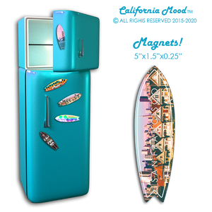 SAN FRANCISCO, WOOD SURFBOARD WALL HANGINGS AND MAGNETS PRICED FROM: