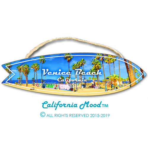 VENICE BEACH, WOOD SURFBOARD WALL HANGINGS, MAGNETS AND KEY-CHAINS PRICED FROM: