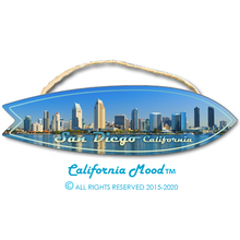 Load image into Gallery viewer, SAN DIEGO, WOOD SURFBOARD WALL HANGINGS, MAGNETS AND KEY-CHAINS PRICED FROM: