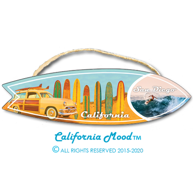 SAN DIEGO, WOOD SURFBOARD WALL HANGINGS, MAGNETS AND KEY-CHAINS PRICED FROM: