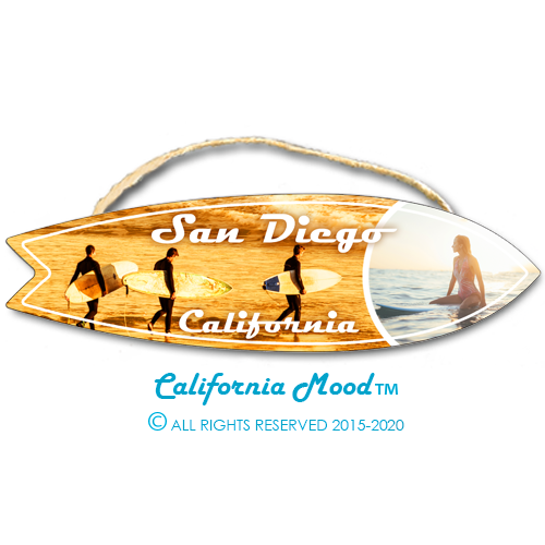 SAN DIEGO, WOOD SURFBOARD WALL HANGINGS, MAGNETS AND KEY-CHAINS PRICED FROM: